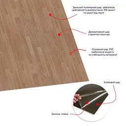 Самоклеюча LVT плитка 610х610х1,5 мм SW-00003277 - мініатюра 4