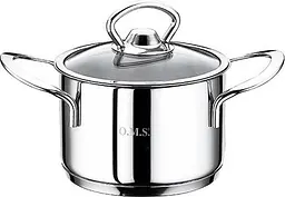 Кастрюля со стеклянной крышкой OMS Cylinder 2008-12 0.9 л 12 см