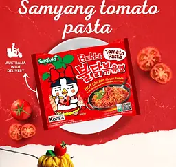 Локшина швидкого приготування Samyang Buldak Hot Chicken Tomato Pasta Flavour Ramen 140г - мініатюра 2