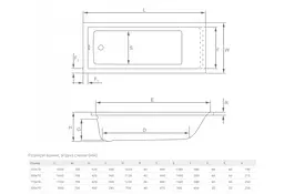 Ванна акрилова Radaway Linda 170х70 пристінна з ніжками + сифон (WA1-63-170x070S) - мініатюра 5