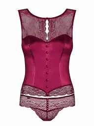 Комплект білизни Obsessive Miamor S/M (бордовий) - мініатюра 5
