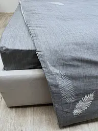 Простирадло без резинки Ecotton Євро 220х240 см із сатину сірого кольору (25356) - мініатюра 5