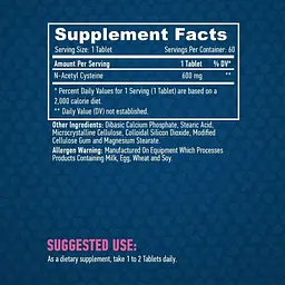 N-Ацетилцистеїн Haya Labs N-Acetyl L-Cysteine 60 таблеток - мініатюра 3