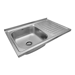 Кухонна мийка Kroner KRP Satin - 5080L (0,8 мм) (CV022820) - мініатюра 2