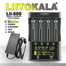 Зарядний пристрій LiitoKala Lii-600 для акумуляторів АА, ААА, 18650, 21700, 26650 Li-ion, Ni-MH, Ni-Cd (19415) - мініатюра 2