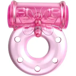 Кільце з вібрацією і презервативом Lybaile Vibrator & condom BI-010081, Рожевий