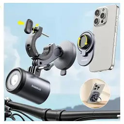 Мото-вело тримач + фонарик Baseus PrimeTrip Series Dual-Color Bike Light 2-in-1 Set C12569000121-00 Black - мініатюра 8