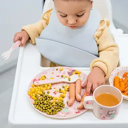 Нагрудник BabyOno м'який з регульованою застібкою 32x23 см блакитний (835/02) - мініатюра 5