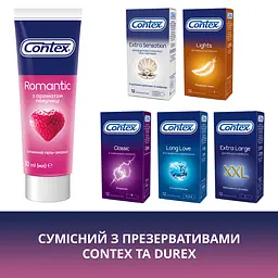 Інтимний гель-змазка Contex Romantic з ароматом полуниці (лубрикант), 30 мл (8124793) - мініатюра 4