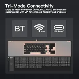 Ігрова механічна клавіатура WOBKEY RAINY 75 PRO / Три режими підключення / Kailh Cocoa Switches / Black - мініатюра 5