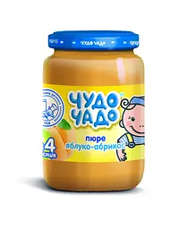 Пюре Чудо-чадо Яблуко і абрикос з цукром, 170 г (315077)