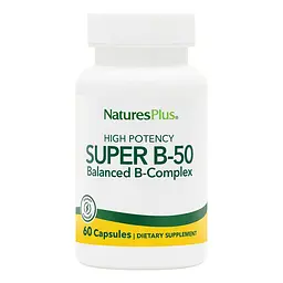 Комплекс вітамінів B-50, Super B-50, 60 вегетаріанських капсул Nature's Plus vit0001773