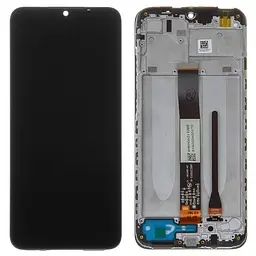 Дисплей для Xiaomi Redmi 9A, Redmi 9C, чорний, з рамкою, Original (PRC), M2006C3LG, M2006C3LI, M2006C3LC, M2006C3MG, M2006C3MT