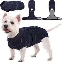 Післяопераційна попона для собак Wan Talk Recovery Suit, Dark Blue Stripe, 3XL