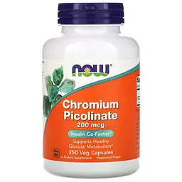 Вітаміни та мінерали NOW Chromium Picolinate, 250 вегакапсул - мініатюра 1