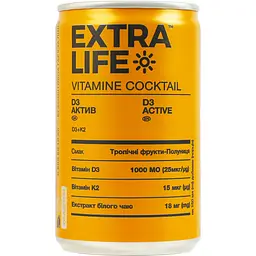 Напій Extra Life Д3 Актив тропічні фрукти-полуниця 150 мл