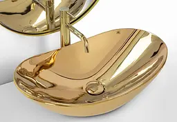 Умивальник Rea Royal 36x62,5 gold (REA-U4545), Глянцева - мініатюра 2