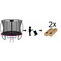 Батут із внутрішньою сіткою THUNDER Inside Ultra 10FT 312 см Black/Pink - мініатюра 12