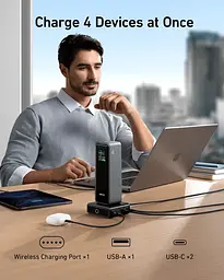 Мережевий зарядний пристрій Anker Prime 100W, 2xUSB-C, 1xUSB-A, Pogo pin Black (A1902311) - мініатюра 5