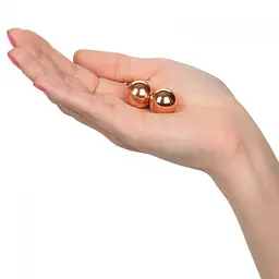 Вагінальні кульки CalExotics Climax Weighted Kegel Balls Nickel-Free Rose Gold - мініатюра 2