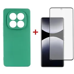 Чохол до мобільного телефона Dengos Kit Xiaomi Redmi Note 14 Pro case Soft + glass (Mint)