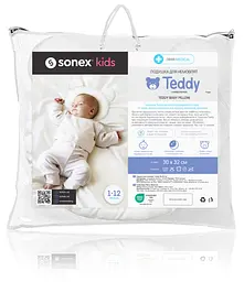 Подушка для немовлят Sonex Teddy біла з блакитною наволочкою (SO102491) - мініатюра 6