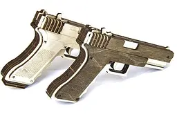 Дерев'яний конструктор Пістолет Glock 19 | Woodzle | 64 деталі - мініатюра 4