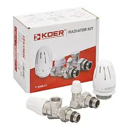 Комплект для підключення радіатора Koer 1/2"x1/2" осьовий з термоголовкою SET-13 KR3176 - мініатюра 3
