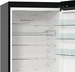 Холодильник Gorenje з нижн. мороз. камерою, 203х66х60см, 2 двері, 257(121)л, А+, Total NF, Зона св-ті, Інвертор, Зовн. Дисп, Wi-Fi, чорний - мініатюра 5