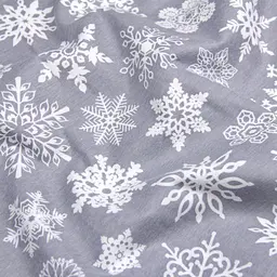 Простирадло Cosas на резинці фланель 100х200 snowflakes cs1, сірий (Flannel_SnowflakesWhiteGrey_100x200x20) - мініатюра 6