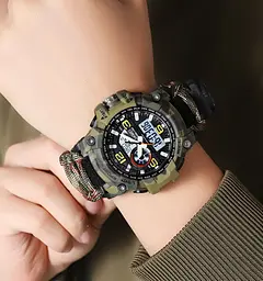 Годинник чоловічий спортивний наручний Skmei 1283 з паракордовим ремінцем (Камуфляж) - мініатюра 5