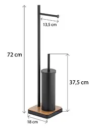 Стійка для йоржика та туалетного паперу Yoka Dyka black bamboo P.DYKA-BLK, Чорний матовий - мініатюра 5
