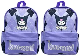 Рюкзак дитячий із тканини Зайчик Kuromi-ромбік, 32x24x13 см, 5831 - мініатюра 2