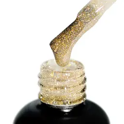 Топ PNB UV/LED Gold No Whipe світловідбиваючий глянцевий 8 мл - мініатюра 4