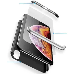 Чохол-накладка GKK 3 in 1 Hard PC Case Apple iPhone XS Max Silver/Black - мініатюра 2