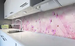 Вініловий кухонний фартух Квіткова ніжність наклейка для кухні ПВХ польові Квіти Рожевий Happy Pocket Z181573 - мініатюра 6