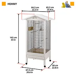 Клітка для канарок та папуг Ferplast Hemmy дерев'яний вольєр 84,5x65,5x165 cm 56160514 - мініатюра 2