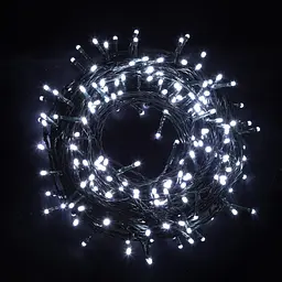 Світлодіодна гірлянда лінійна Eurolamp Led вулична 100 діодів 10 м 3xAA 6000К (LED-GL-100/10/60(SL)) - мініатюра 2