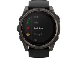 Спортивний годинник Garmin Fenix 8 51mm Solar Sapphire Carbon Gray DLC Titanium w. Black/Pebble Gray S. Band (010-02907-10/11) - мініатюра 8