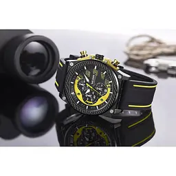 Чоловічий годинник Megir Black Yellow Black MG2051 - мініатюра 4