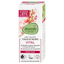 Вітамінний щоденний крем Alverde Naturkosmetik для шкіри з органічними пептидами люпину 50 мл - мініатюра 2
