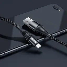 Кабель Hoco X50 Excellent charging data cable for Micro Black - мініатюра 2