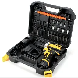 Набір з акумуляторним шурупокрутом із насадками screw driver sets yellow 12 В Повний комплект у валізі! - мініатюра 8