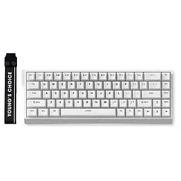 Ігрова дротова магнітна клавіатура Mchose Ace68 / Ice Blue Magnetic Switch / White