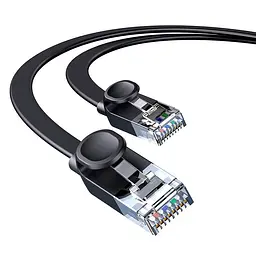 Кабель Baseus high Speed Six types of RJ45 Gigabit network cable (flat cable) 1 метр чорний - мініатюра 2