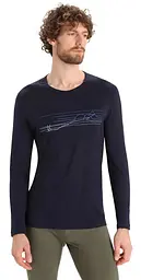 Термокофта Icebreaker 200 Oasis LS Crewe Ski Stripes Men Midnight S (1052-IB0 A56 HU401 S) - мініатюра 2