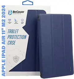 Чохол BeCover Tri Fold Soft TPU із кріпленням Apple Pencil для Apple iPad Air 11 M2 2024 Насичено-синій (711401) - мініатюра 3
