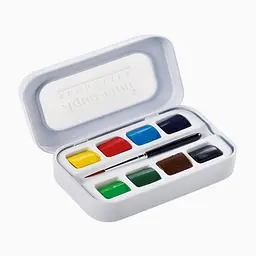 Набір акварельних фарб Sennelier Aqua-mini, 8 кольорів, кювета +1 пензлик - мініатюра 2