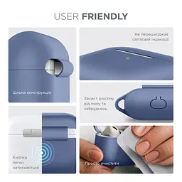 Силіконовий чохол для навушників Apple AirPods Pro, Hang Case, фіолетовий, ультратонкий захисний кейс товщиною 2 мм, захист від подряпин, пилу та ударів, компактний, з карабіном для кріплення, ArmorStandart (ARM56062) - мініатюра 5