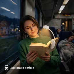 Ліхтарик-закладка для читання книг LED на кліпсі LJC-182 чорний — заряд до 10 годин - мініатюра 9